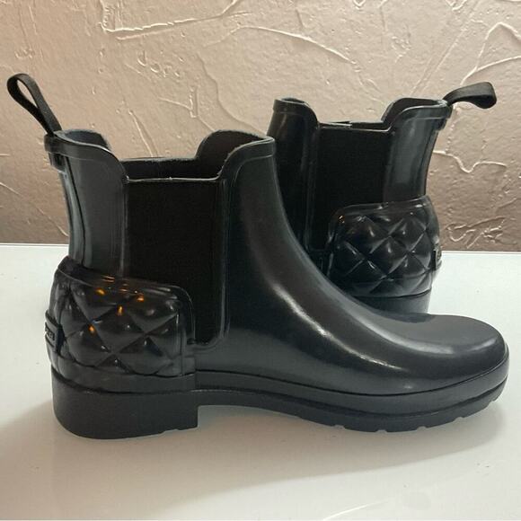 Hunter Chelsea Quilted Rain Boots Women’s Dark Slate Grey 6 Original Refined - Picture 2 of 8